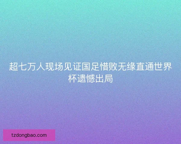 超七万人现场见证国足惜败无缘直通世界杯遗憾出局