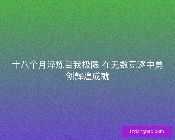 十八个月淬炼自我极限 在无数竞逐中勇创辉煌成就